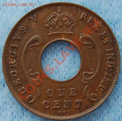БРИТ.ВОСТ.АФРИКА - 1 цент 1924 KN - Георг V - до 19 августа - 261