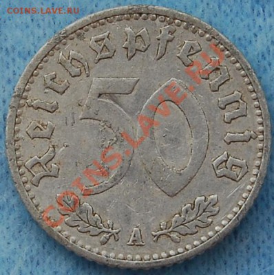 ГЕРМАНИЯ - 50 рейхсфенигов 1935 А - до 19 августа - 259