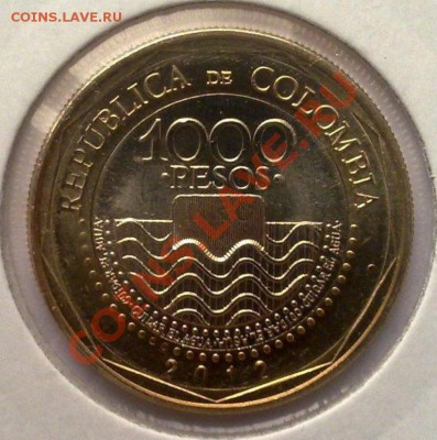 БИМ-Колумбия 1000 песо 2012 Черепаха-логгерхед 19.08 22.00 - z