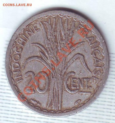Франц.Индокитай.20 Сантимов.1945. до 19 Августа - 19450091.JPG