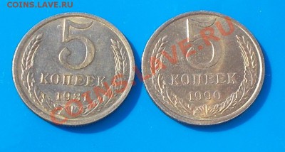 5 копеек 1981 и 1990 штемпельный блеск до 19.08.2013 в22-00м - DSCN4169