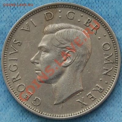 ВЕЛИКОБРИТАНИЯ - Халф-краун 1947 - Георг VI - до 20 августа - 443