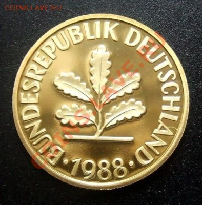 ФРГ 10 пфеннигов (1988 G) proof до 19.08 (22.00) - Германия 10 пфеннигов (1988 G) А