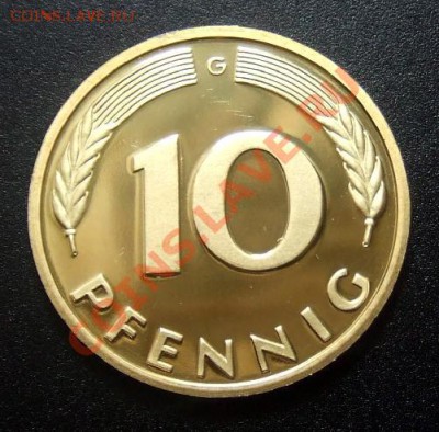 ФРГ 10 пфеннигов (1988 G) proof до 19.08 (22.00) - Германия 10 пфеннигов (1988 G) Р