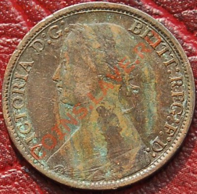 ВЕЛИКОБРИТАНИЯ - Фартинг 1866 - Виктория - до 21 августа - 616