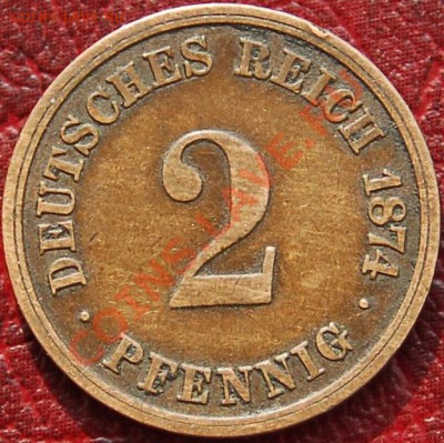 ГЕРМАНИЯ - 2 фенига 1874 D - до 22 августа - 564