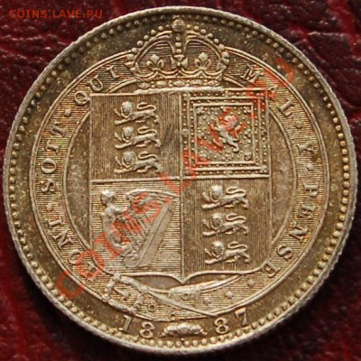 ВЕЛИКОБРИТАНИЯ - 1 шиллинг 1887 - Виктория - до 22 августа - 549