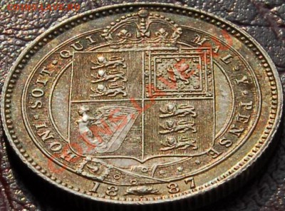 ВЕЛИКОБРИТАНИЯ - 1 шиллинг 1887 - Виктория - до 22 августа - 550