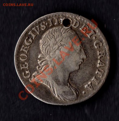 3 пенса Британия 1763 (дырочка) - george-iii-silver-.925-early-milled-threepence-1763-vf-holed-m920-3101-p
