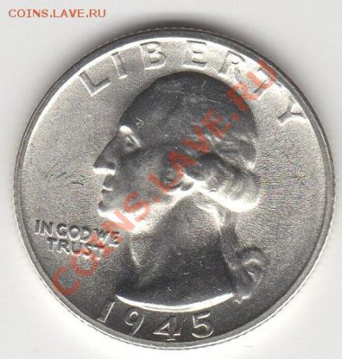 США, 25 центов, Дж.Вашингтон 1945 UNC, до 23.08.13г 22-00мск - ваш45_01