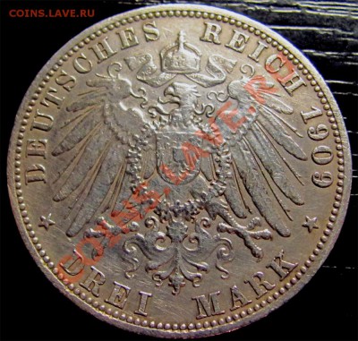 Y42 Пруссия 3 марки 1909 до 25.08 в 22°° - Y42 3 Mark Prussia 1909_2