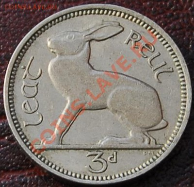 ИРЛАНДИЯ - 3 пенса 1942 - Заяц - до 26 августа - 024