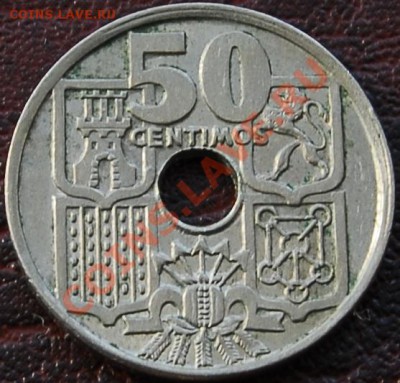 ИСПАНИЯ - 50 сентимо 1963(65) - до 26 августа - 008