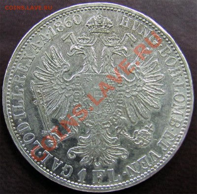 Y50 Ag Австрия гульден 1860A Франц Иосиф I до 27.08 в 22°° - Y50 Gulden 1860 - Kaiser Franz Joseph I_2