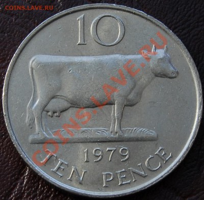 ГЕРНСИ - 10 пенсов 1979 - Корова - до 27 августа - 078