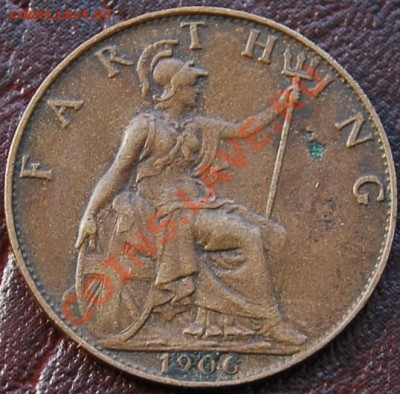ВЕЛИКОБРИТАНИЯ - Фартинг 1907 - Эдуард VII - до 27 августа - 087