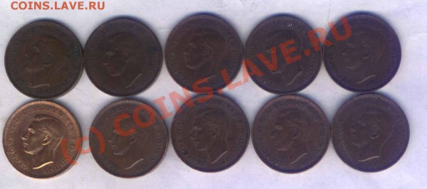 Англия 19 фартингов 1937-55г., до 07.01.10.  21.00 - 30