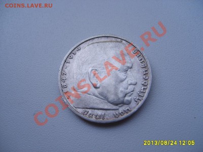 ГЕРМАНИЯ,5 РЕЙХСМАРОК 1938 J(Гинденбург,свастика,Ag)!до26.08 - S6000100.JPG