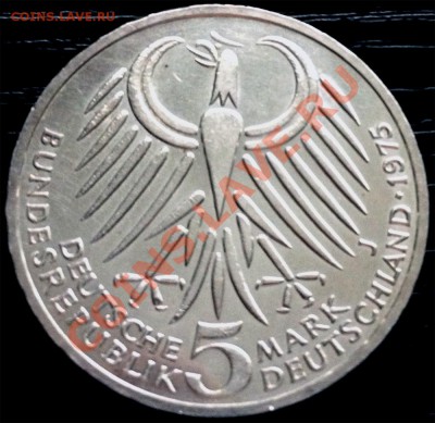 Y70 Ag ФРГ 5 марок 1975J Friedrich Ebert до 01.09 в 22°° - Y70 5 Mark 1975_2