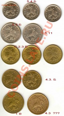 Разновидности 1, 5, 10, 50 коп  современной погодовки - сканирование