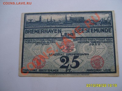 BREMERHAVEN,25 ПФЕННИГОВ 1920!!до 28.08.2013 - S6000142.JPG