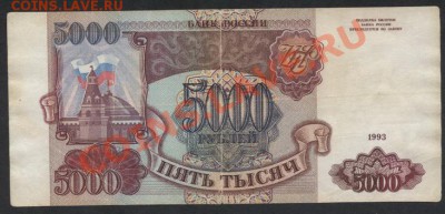 5000 рублей 1993г. до 22-00 мск 29.08.13г. - 5000р 93 реверс