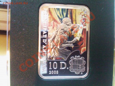 Ag АНДОРРА 10динер 2008 РЕНУАР цветная в боксе до.27.08 - 25082013(044)