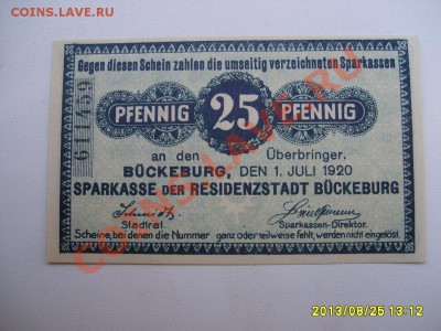 BUCKEBURG,25 ПФЕННИГОВ 1920г!!до28.08.2013 - S6000132.JPG