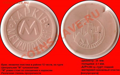 Бракованные жетоны - Харків метрополітен - (здания) (М тупоконечная) (БРАК)