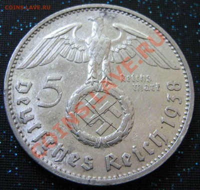 5 марок1938 F, Третий рейх.Пауль фон Гинденбург.Серебро. - 011.JPG