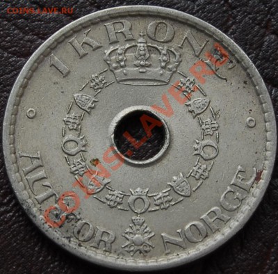 НОРВЕГИЯ - 1 крона 1938 - до 3 сентября - 594