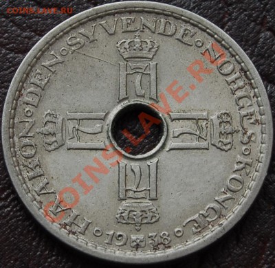 НОРВЕГИЯ - 1 крона 1938 - до 3 сентября - 595