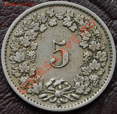 ШВЕЙЦАРИЯ - 5 раппен 1919 - до 4 сентября - 727