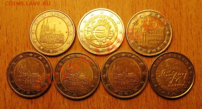 Юбилейные 2 евро- 7 штук 2007-2012г.г. 31.08.13    22.00 мск - 11111111111111111111111