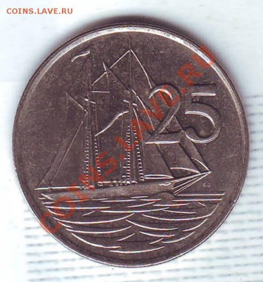 Кайманы.25 Центов.1990.Парусник.до 4 Сентября - 19900090.JPG