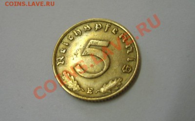 ГЕРМАНИЯ,5 РЕЙХСПФЕННИГОВ 1937 Е ( ал.бронза)!!до 1.09.2013 - S6000287.JPG