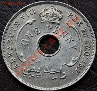 БРИТ.ЗАП.АФРИКА - 1 пенни 1936 - Эдуард VIII - до 5 сентября - 012