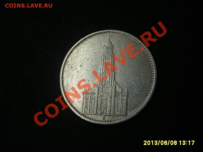 ГЕРМАНИЯ,5 РЕЙХСМАРОК 1935 G (Кирха ,без подписи,Ag)!до3.09. - S6000483.JPG