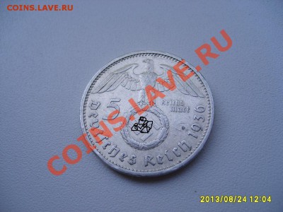 ГЕРМАНИЯ,5 РЕЙХСМАРОК 1936 А(Гинденбург,свастика,Ag)!до03.09 - S6000097.JPG