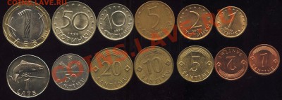 C НОМИНАЛА, ходячка:Болгария,Латвия(13 шт)    3.09   22-00 - 003