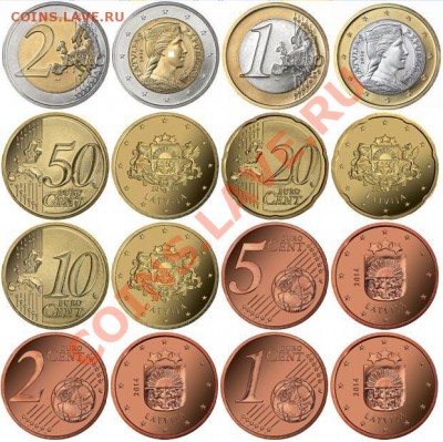 ЛАТВИЯ. Первая Республика и Современные Монеты - Latvian Euro.JPG