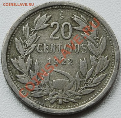 ЧИЛИ - 20 центаво 1922 - до 7 сентября - 236