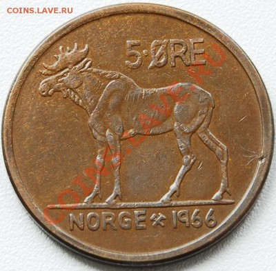 НОРВЕГИЯ - 5 эре 1966 - Лось - до 7 сентября - 216
