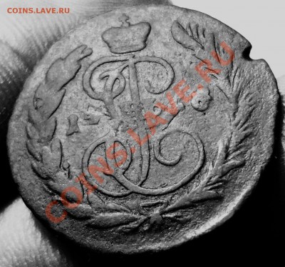 1 копейка Екатерины , перечекан из барабанов - DSC046411