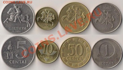 4 монеты Литвы до 9.09.13г - Литва