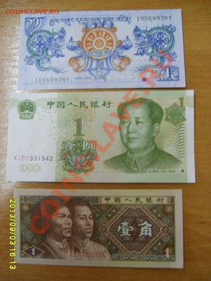 КИТАЙ и BHUTAN,1 ДЖАО,1 ЮАНЬ,1 NGULTRUM (Unc)!!до 4.09.2013 - S6000393.JPG