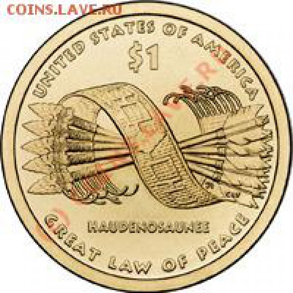 План выпуска 1 долларовых монет США 2010 году. - 2010NativeAmericanRev