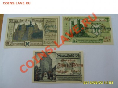 SAALFELD a. SAALE ,50+25+10 ПФЕННИГОВ 1921г(Unc)!до6.09.2013 - S6000373.JPG