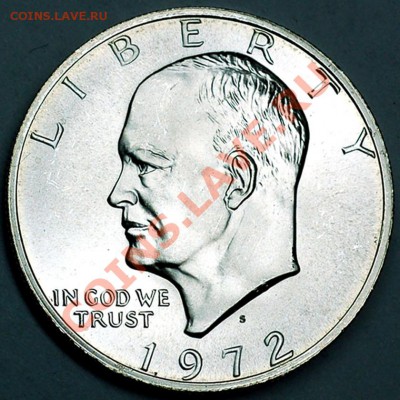 США_серебряный "Eisenhower Dollar" 1972(S); до 06.09_22.20мс - 6347