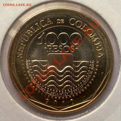 БИМ-Колумбия 1000 песо 2012 Морская черепаха 10.09 22.00 - Колумбия 1000 песо 2012-1